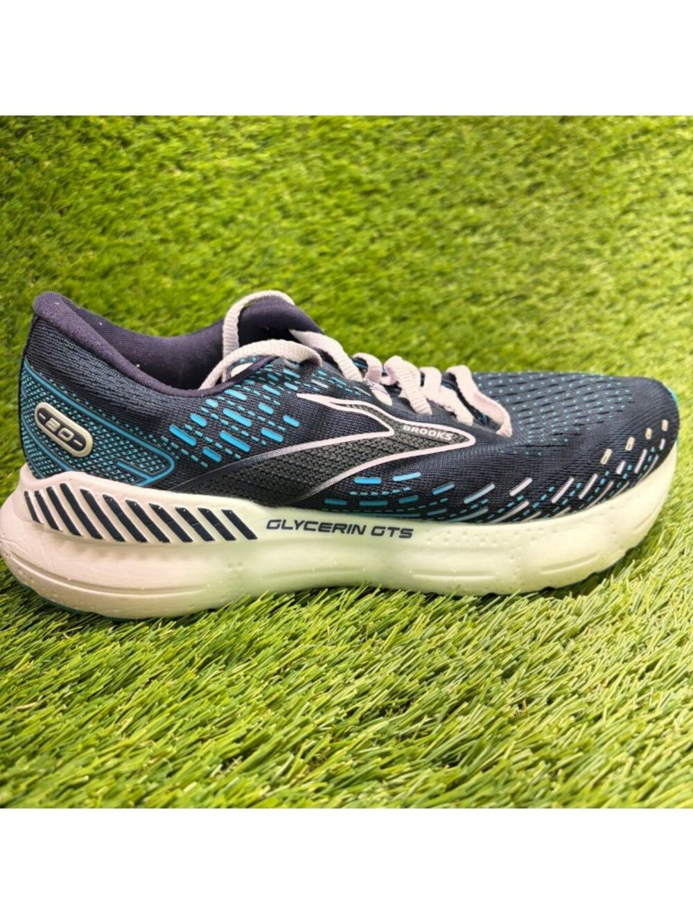 Brooks Glycerin GTS 20 Women Size 6.5 Blue Purple Running Walking Shoes Sneakers